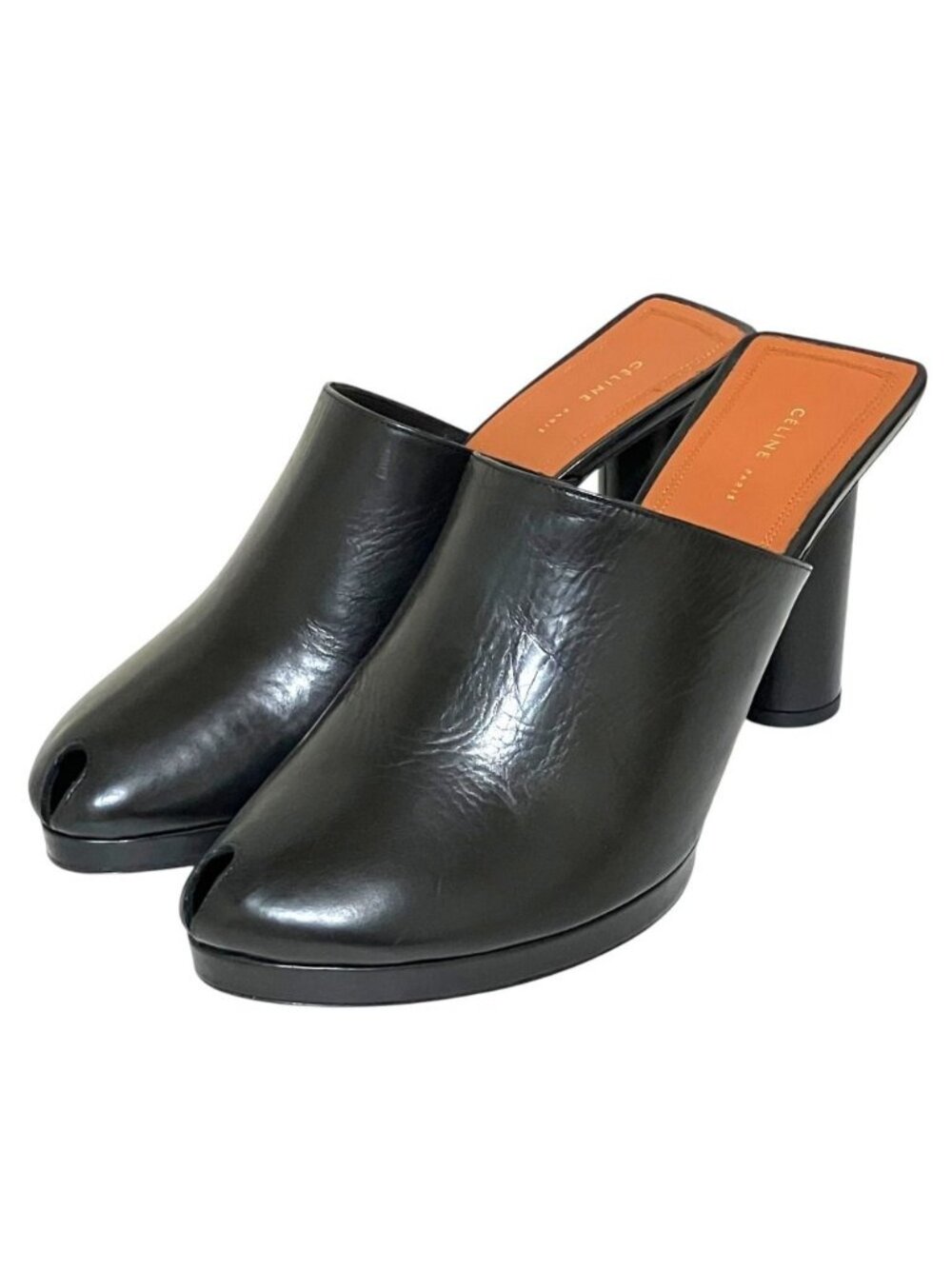 Celine Phoebe Philo Era Open Toe Sabot Sandals Black 38